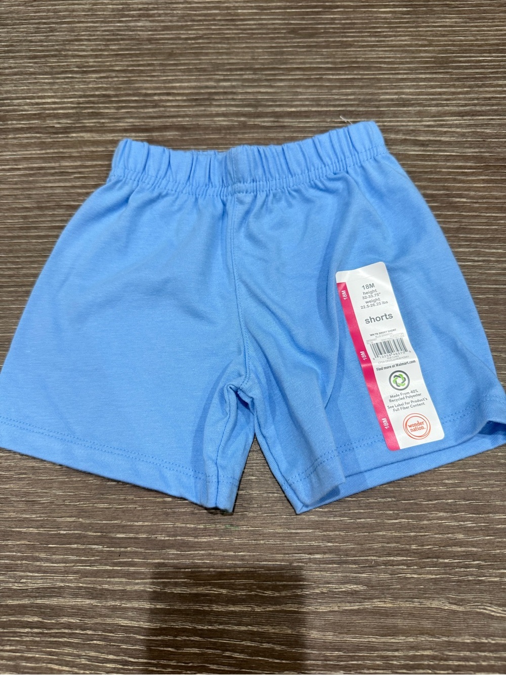 New size 18 months Wonder Nation Kids Light Blue Stretch Shorts